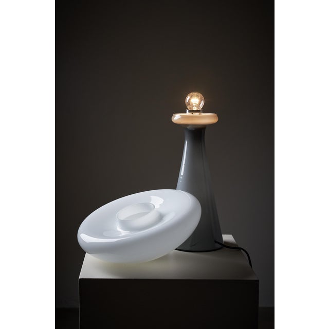 Vintage Italian Glass Mushroom Table Lamp from Vistosi, 1960 For Sale - Image 9 of 14