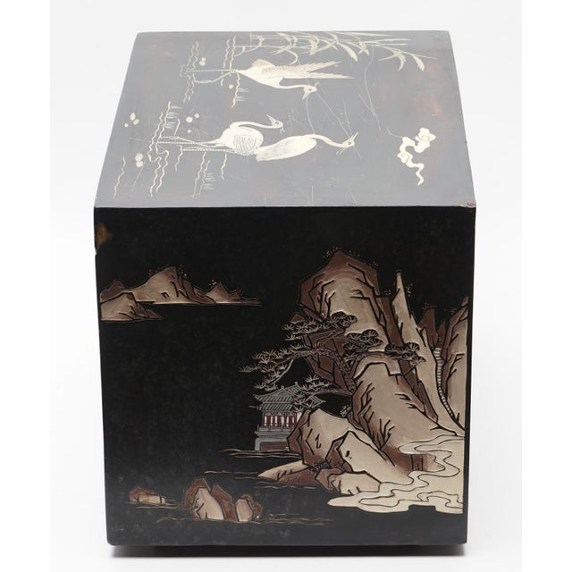 Wood Vintage Asian Hand Carve Jewelry Box For Sale - Image 7 of 10