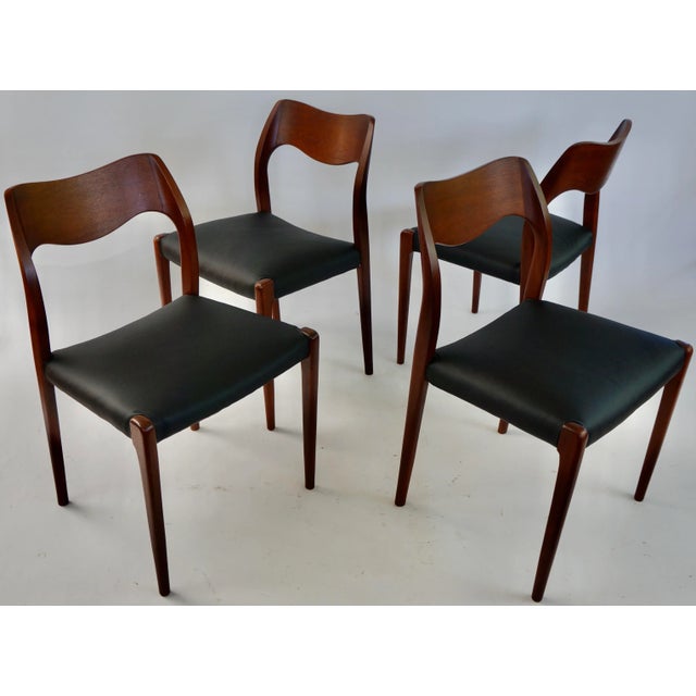 Wood Mid 20th Century Niels Otto Moller Teak Chairs Model 71- Sold Individually For Sale - Image 7 of 12