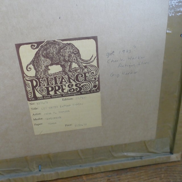 John P. Morgan, Cranes Serigraph Signed Numbered 87/300, Les Grues For Sale - Image 12 of 12