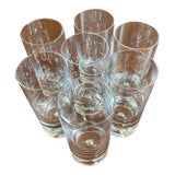 Vintage Krosno Poland Bubble Bottom Highball Glasses - Set of 7 For Sale