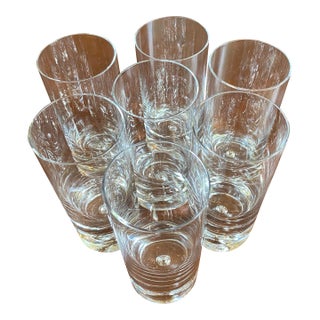 Vintage Krosno Poland Bubble Bottom Highball Glasses - Set of 7 For Sale