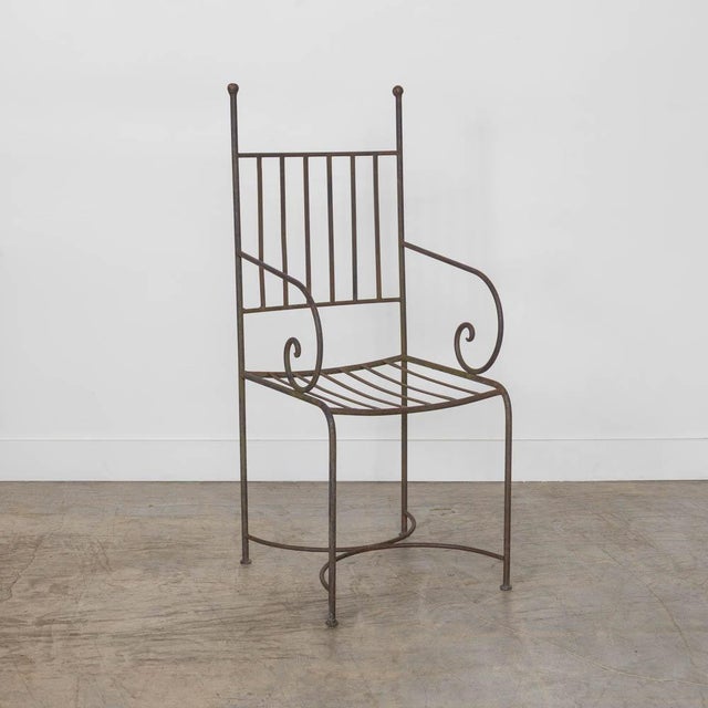 French Iron Scroll Dining Chairs, Set of 4 For Sale In Los Angeles - Image 6 of 12