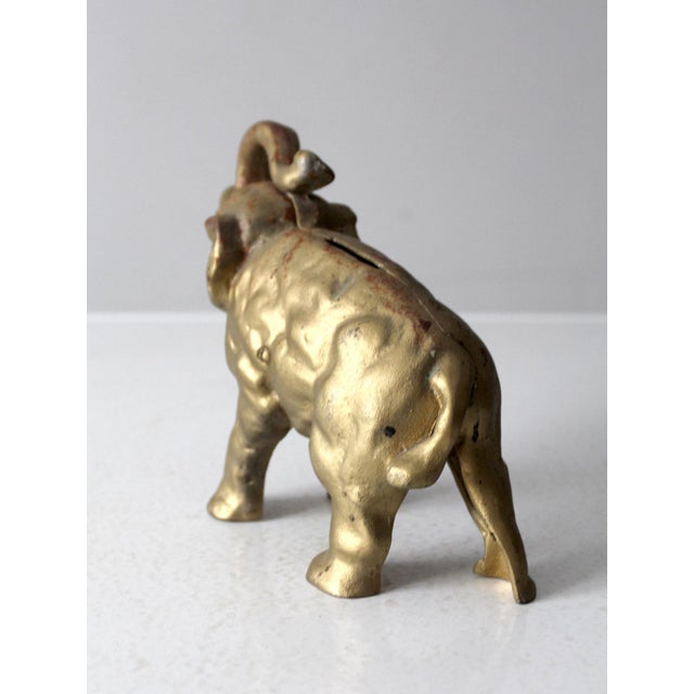 Mid 20th Century Antique Cast Iron Elephant Bank For Sale - Image 5 of 9