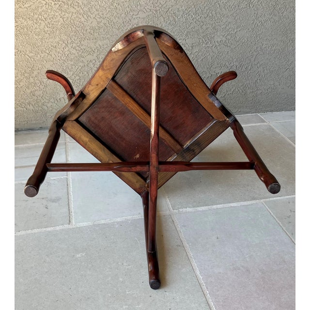 Wood Late 20th-Century Chinese Import-Style Rosewood Corner Armchair For Sale - Image 7 of 11