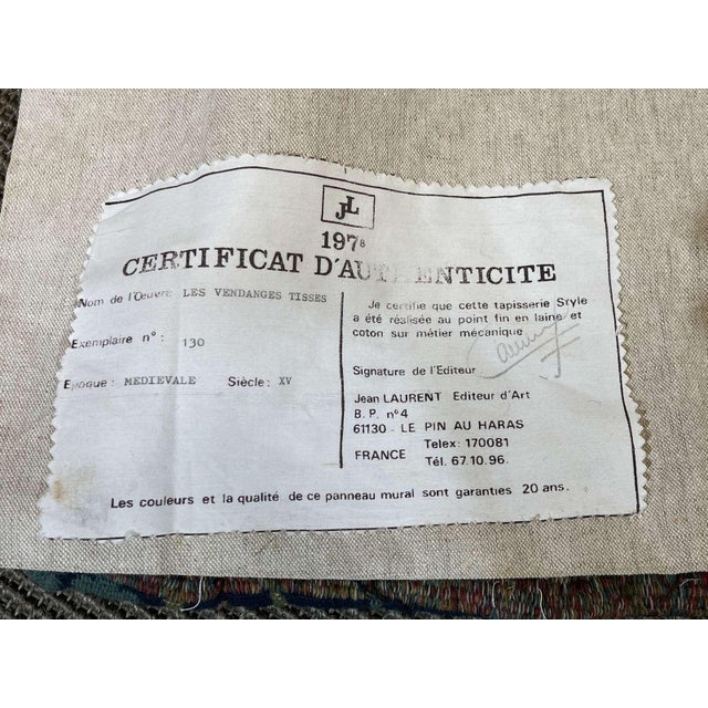 Handmade Medieval Style The Woven Harvest Wall Tapestry, 1960s For Sale - Image 6 of 7