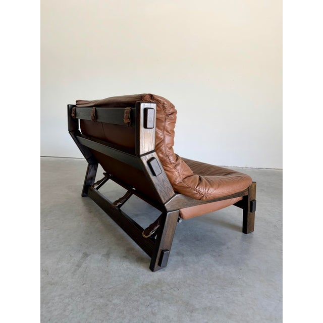 Brown 1970s Gerard Van Den Berg for Montis Attrb Dutch Brutalist Leather Sofa For Sale - Image 8 of 12