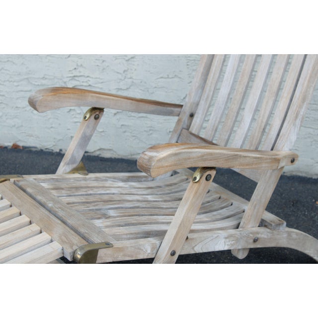 Andrew Teak Folding Steamer Lounge Chair Chairish