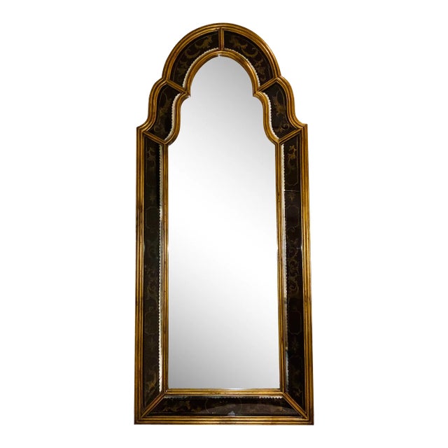 John Richard Transitional Hand Painted William and Mary Wall Mirror For Sale