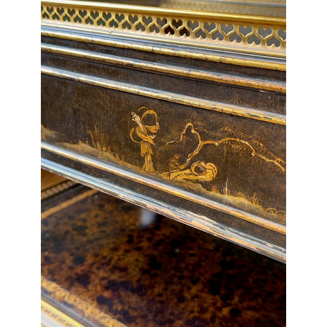 Mid-20th Century Chinoiserie & Faux Tortoiseshell Tray-Top Side Tables With Park Avenue Provenance - A Pair For Sale - Image 16 of 18