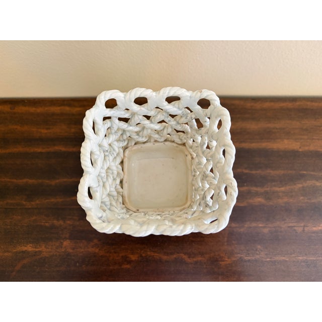 Vintage French Country Reticulated Porcelain Rope-Form Cachepot, Circa 1960s For Sale - Image 11 of 14