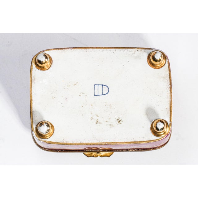 Quality Hand Painted Antique Porcelain Trinket Jewelry Box For Sale - Image 16 of 17