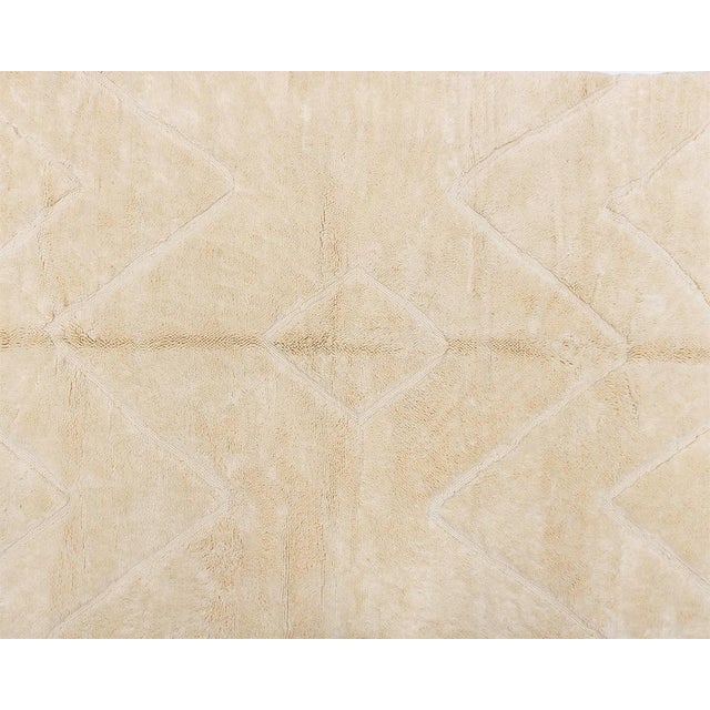 Textile Tone-on-Tone Diamond Hand-Knotted Moroccan Wool Rug | 10'0" X 6'9" | One of a Kind For Sale - Image 7 of 7
