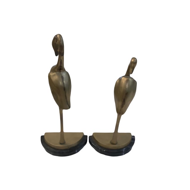 Vintage 1980s Brass Crane Bookends a Pair Chairish