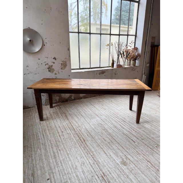 Parquet-Topped Farmhouse Table, 1900s For Sale - Image 16 of 18