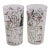 Viintage Mid Century Modern Barware Recipe Drinking Glasses W/ Gull Poodle Monkey and Penguin - a Pair For Sale
