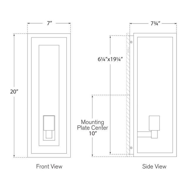 Modern Chapman & Myers for Visual Comfort Signature Fresno Large 3/4 Wall Lantern in Aged Iron with Clear Glass For Sale - Image 3 of 3