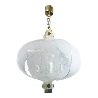 German Frosted Murano Glass Petals & Brass Pendant Lamp from Kaiser Idell / Kaiser Leuchten, 1960s For Sale
