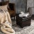 Black Square Ottoman in Brown & Black For Sale - Image 8 of 10
