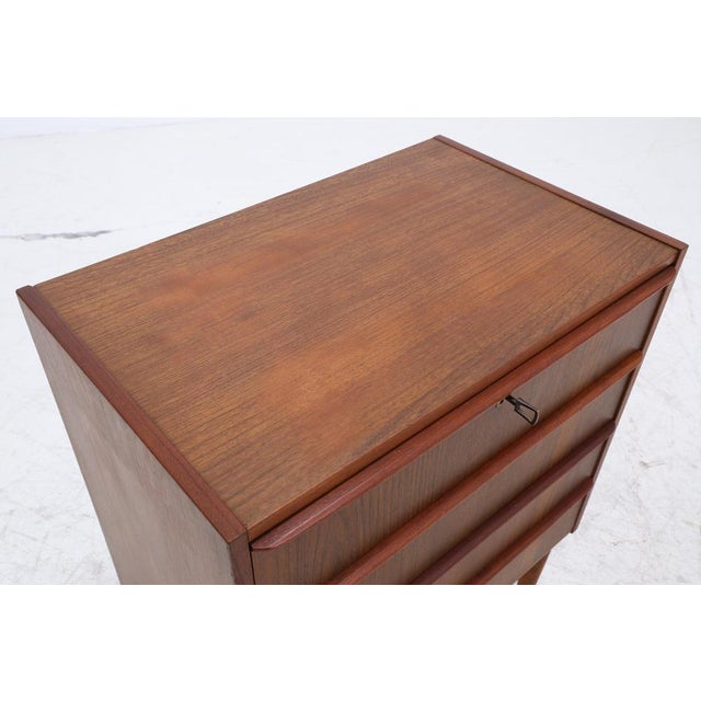 Wood Mid-Century Teak Chest of 4 Drawers, 1960s For Sale - Image 7 of 14