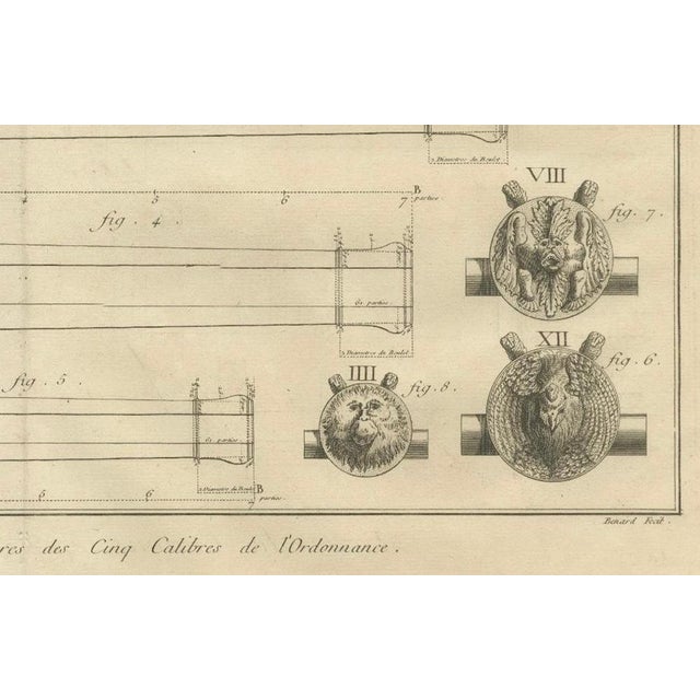 Diderot, Cannon Designs and Cross-Sections, 1700s, Print For Sale - Image 6 of 10