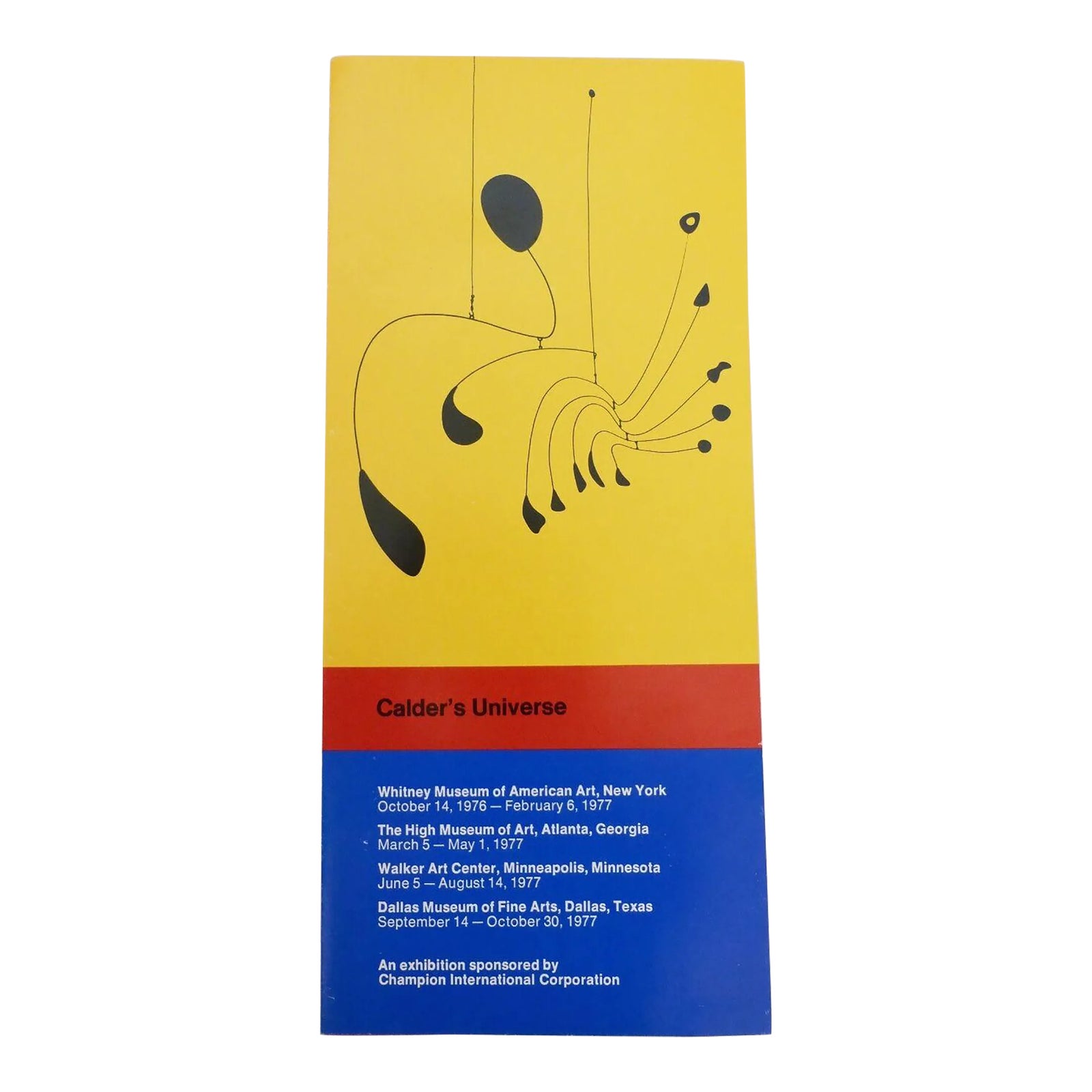 Alexander Calder Exhibition Brochure: Calder's Universe 1976-77 Tour ...