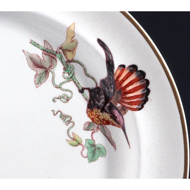 Wedgwood Creamware Hummingbird, Butterfly and Flowers Plates, Pattern No. 7961, Set of Three Etruria, Staffordshire, Dated 1868 For Sale In Philadelphia - Image 6 of 12