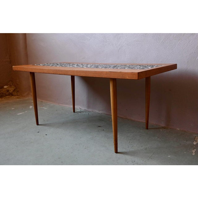 Coffee Table with Teak Spindle Base and Ceramic Mosaic, 1970s For Sale - Image 13 of 18