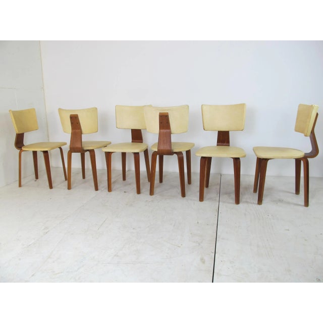 Mid-Century Modernist Vintage Plywood Dining Chairs & Extendable Table by Cor Alons for Gouda den Boer, Set of 7 For Sale - Image 12 of 14
