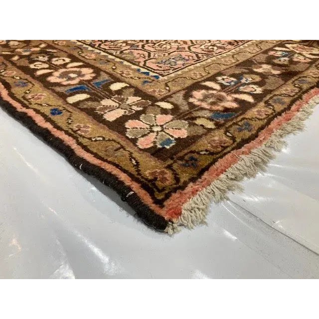 Rose 1960s Vintage Persian Hamadan Rug For Sale - Image 8 of 9