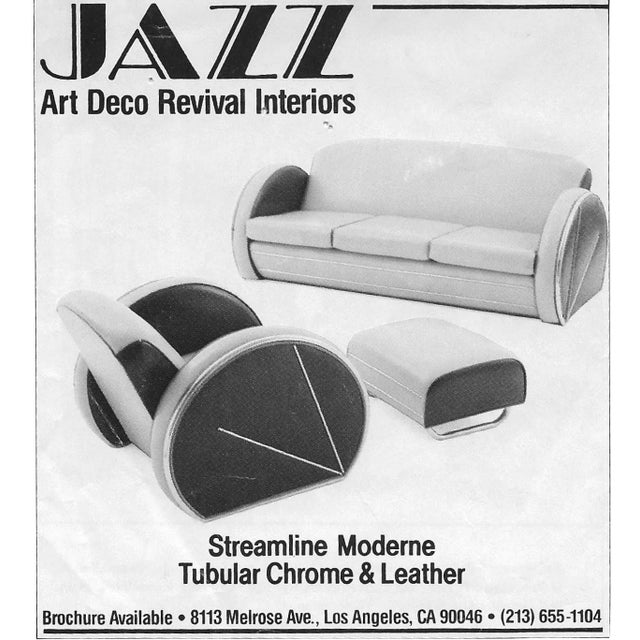 1980s Deco Streamline Moderne, Tubular Chrome, Sofa, Chair