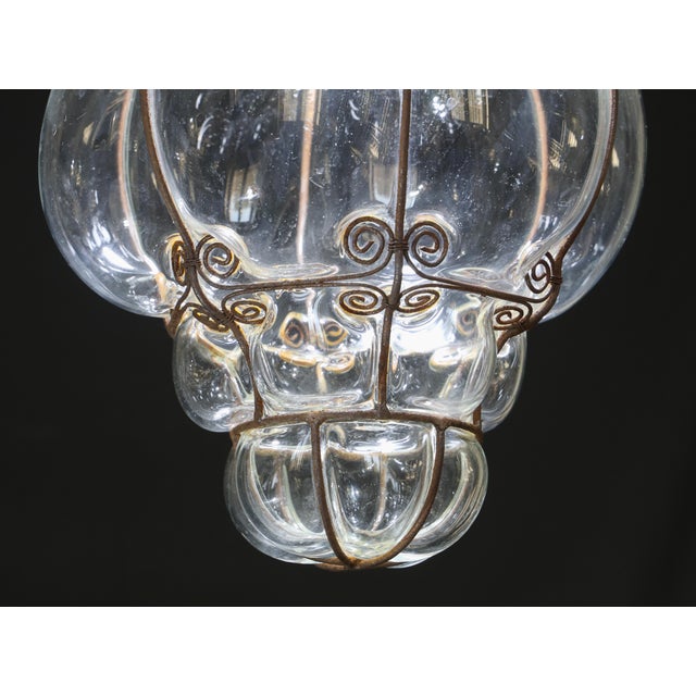 1970s Large Size Transparent Colour Venetian Lantern, Seguso Murano Glass For Sale - Image 6 of 16