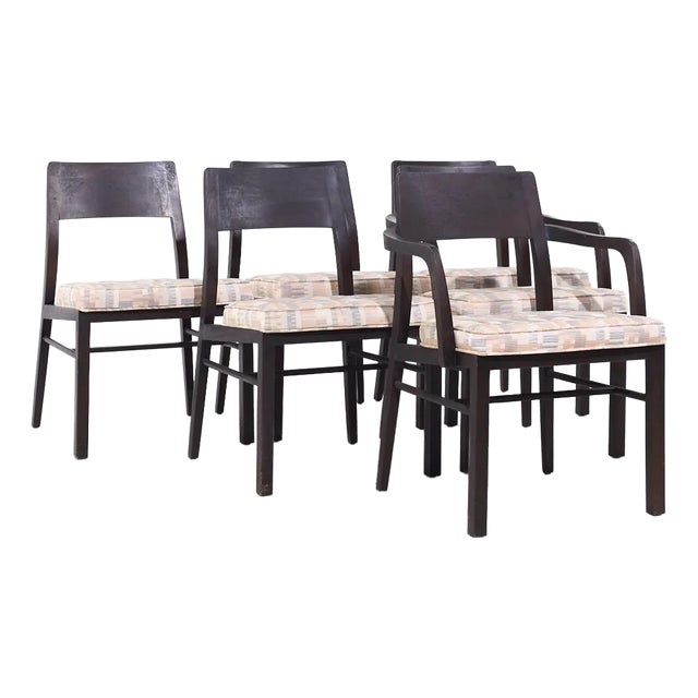 Edward Wormley for Dunbar Mid Century Walnut Dining Chairs - Set of 6 For Sale