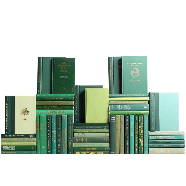 Modern Decorative Books - Boxwood Book Wall - Set of 50 Green Books For Sale - Image 3 of 3