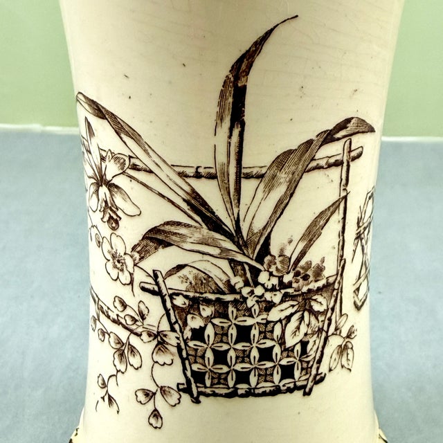 Bridgwood & Clarke Ironstone Aesthetic ‘Orchid’ Toothbrush Holder, Circa 1860 For Sale - Image 9 of 14
