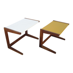 Set of 2 Mid Century Modern Nesting Tables Jens Risom Style