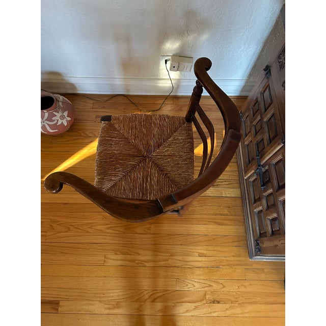 Early American 1820's Elm Delaware Corner Chair With Woven Seat For Sale In Chicago - Image 6 of 8