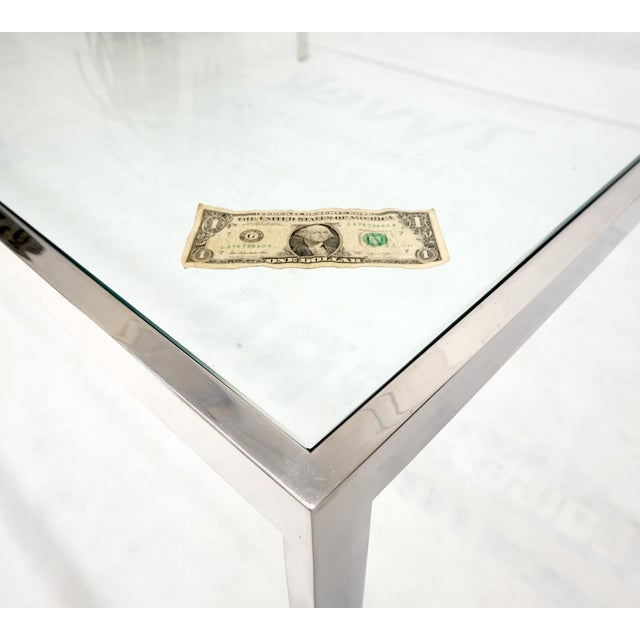 Mid Century Modern Large Oversize Square Chrome Stainless Steel Coffee Table For Sale - Image 9 of 10