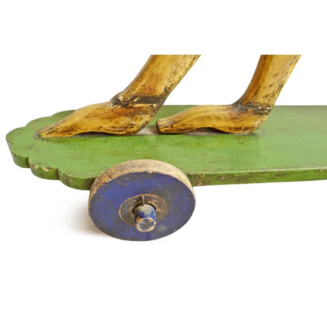 Vintage Wood Monkey on Wheels | Chairish