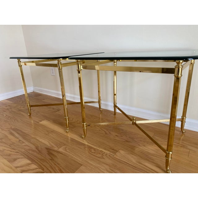 Pair of beautiful brass and glass Italian End Tables. Very nicely kept. See photos. Thank you for looking!