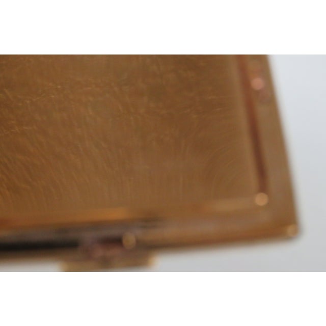 Flato Gold Tone Lucky Clover Pattern Compact VTG Mirrored Powder Case 4762b For Sale - Image 15 of 17