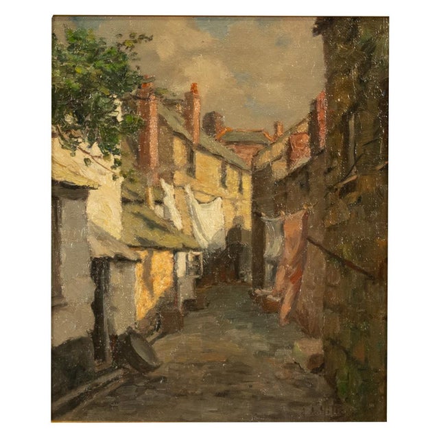 1910s Antique American California Impressionist Oil Canvas Painting St. Ives Cornwall by Anna Althea Hills, 1910 For Sale - Image 5 of 13