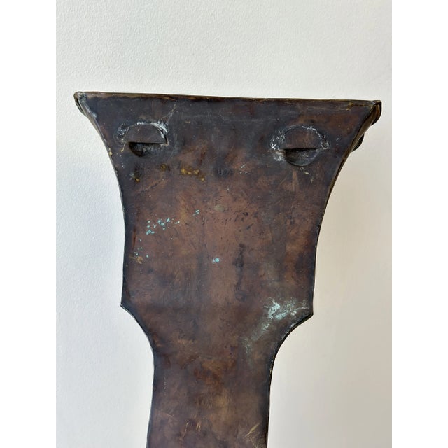 Vintage Italian Egidio Casagrande Hammered Brass Wall Vessel, Circa 1950s For Sale - Image 17 of 18