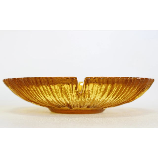 Glass Mid Century Amber Glass Ashtray For Sale - Image 7 of 7