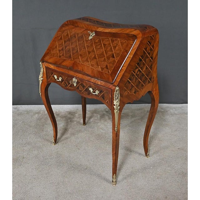 Small Early 20th Century Louis XV Marquetry Ladys Desk For Sale - Image 4 of 18