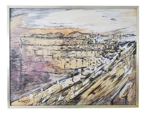 La Cabane, Sea View, 1970s, Mixed Media on Panel