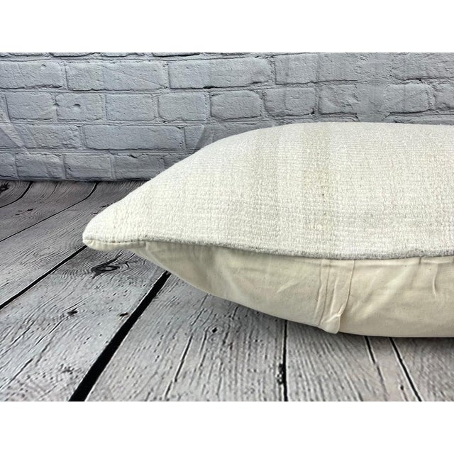 16 x 24 Hemp Pillow Turkish Cushion Natural White Pillow Cushion Cover For Sale - Image 4 of 5