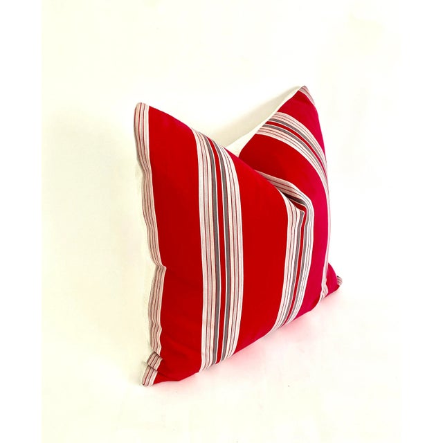 French Vintage French Ticking Pillows 22 X 22 - A Pair For Sale - Image 3 of 8