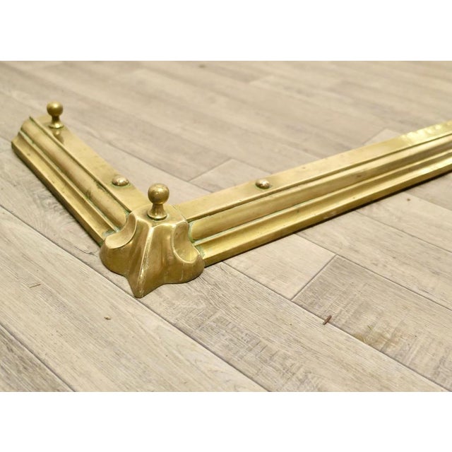 Large Victorian Brass Fender For Sale - Image 4 of 7