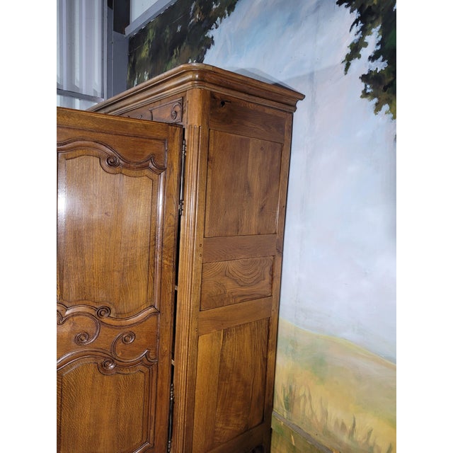 Small Louis XV Oak Wardrobe For Sale - Image 3 of 13